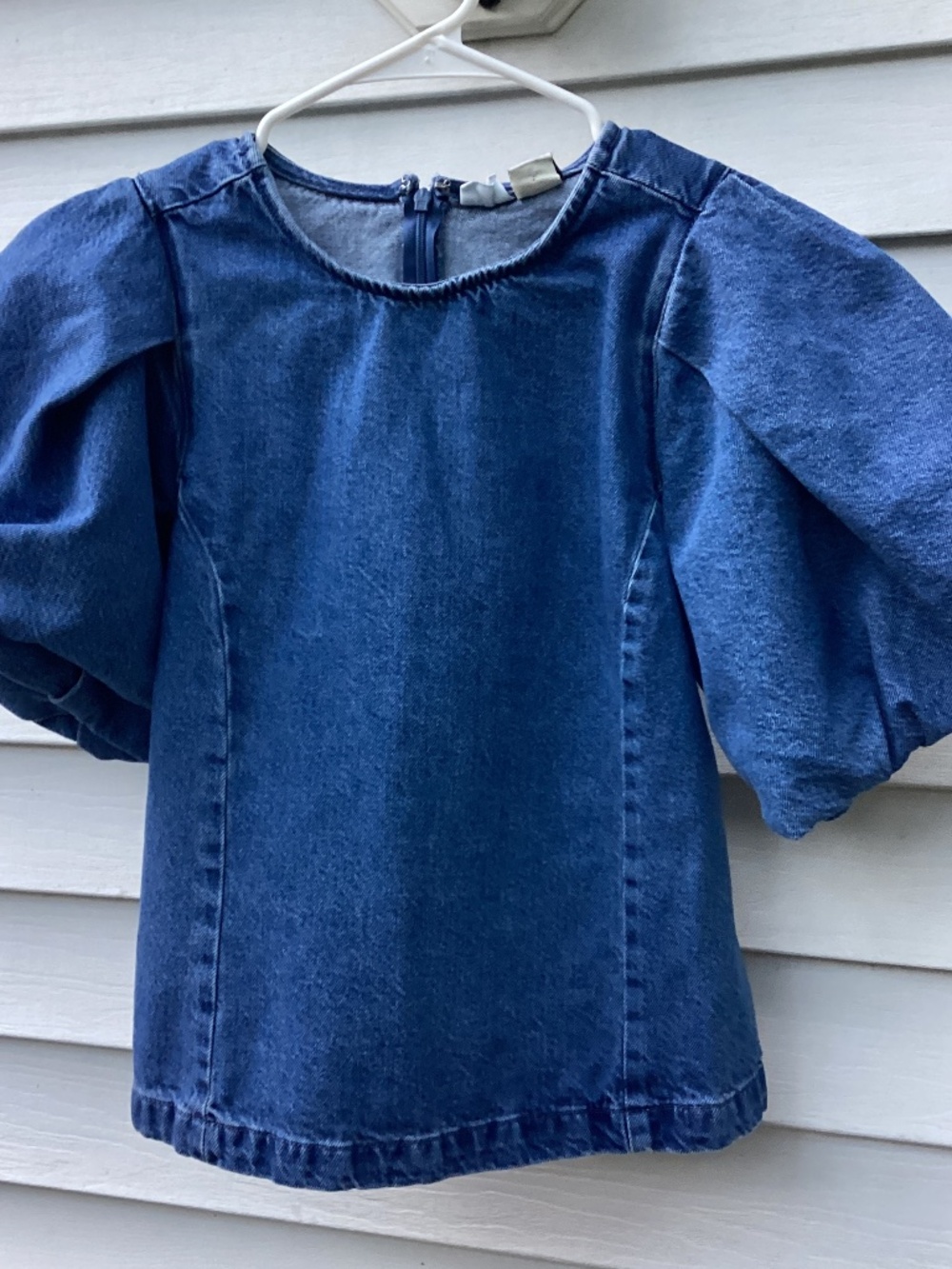 Levi's Women Puff Sleeve Zaida Sculptural Denim Blouse Western Boho XS Top Size